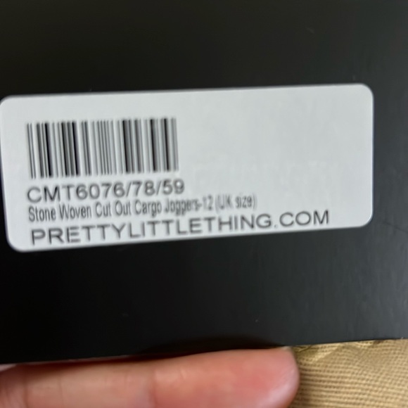 NWT Stone Woven Cut Out Cargo Joggers-12 (UK Size) - Picture 5 of 6